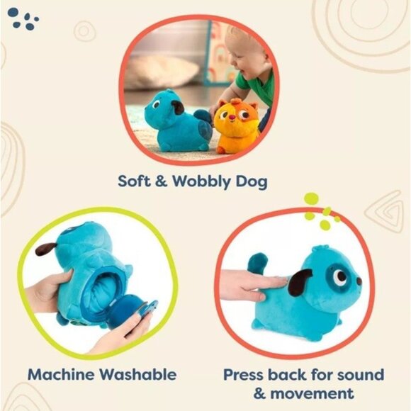 B. Toys Wobble 'n Go Woofer Interactive Animated Plush Toy, Blue Dog - Picture 16 of 16